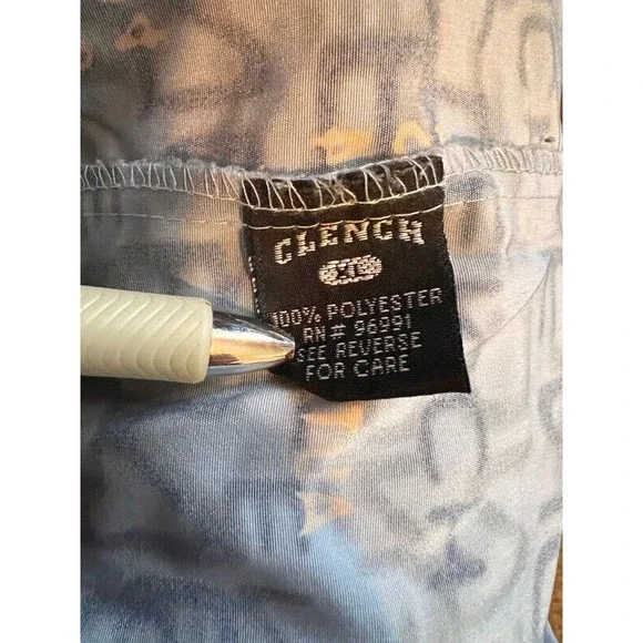 Clench Jeans Blue Clench All Over Print Button Up Shirt Mens Size XL - Picture 5 of 8